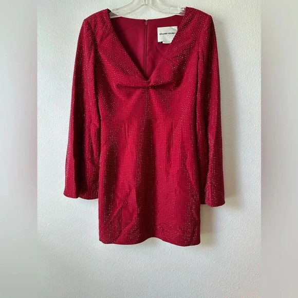 Roland Mouret Sequined Red  Cape minidress - Picture 10 of 14